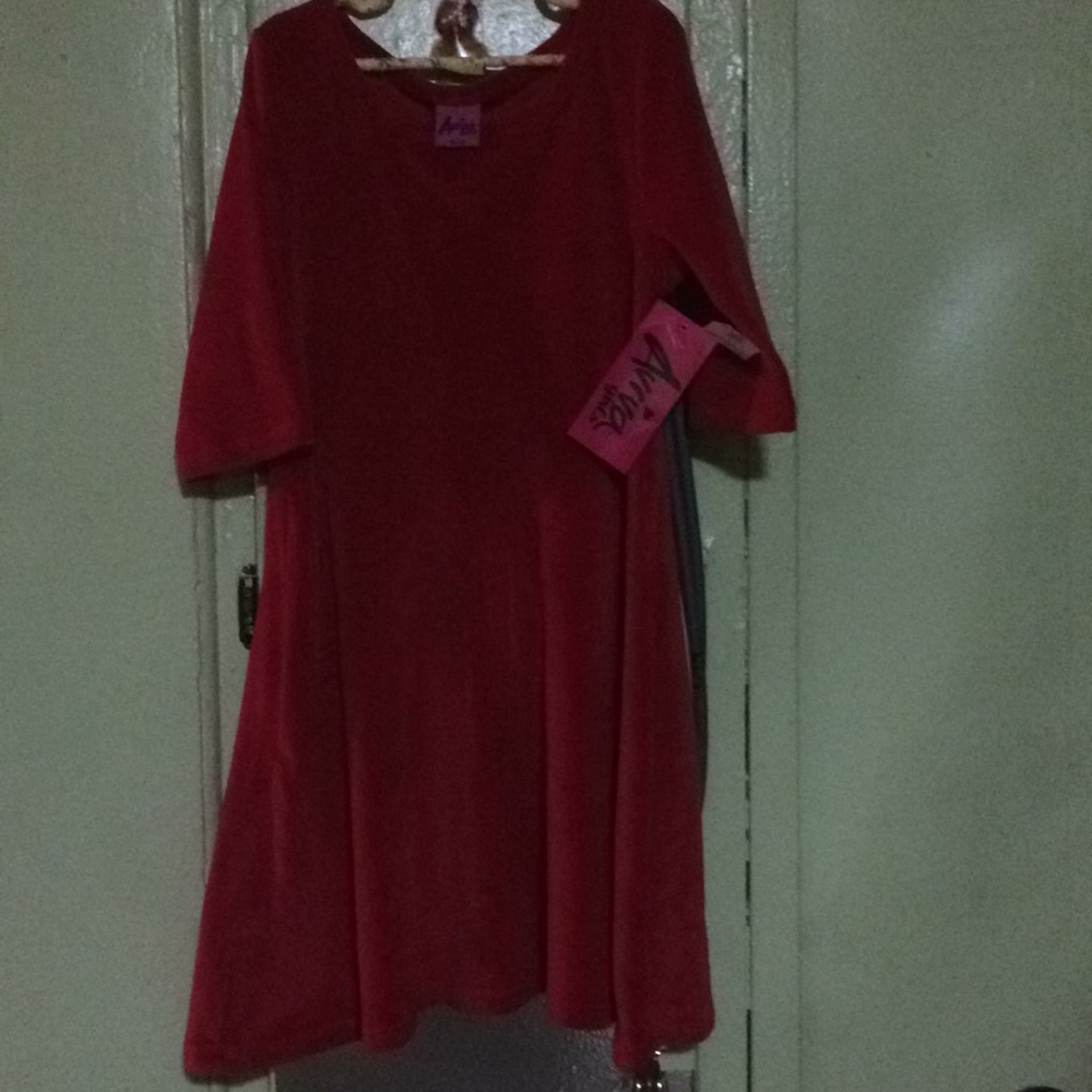 A Beautiful little Girls Red Dress Quarter sleeves